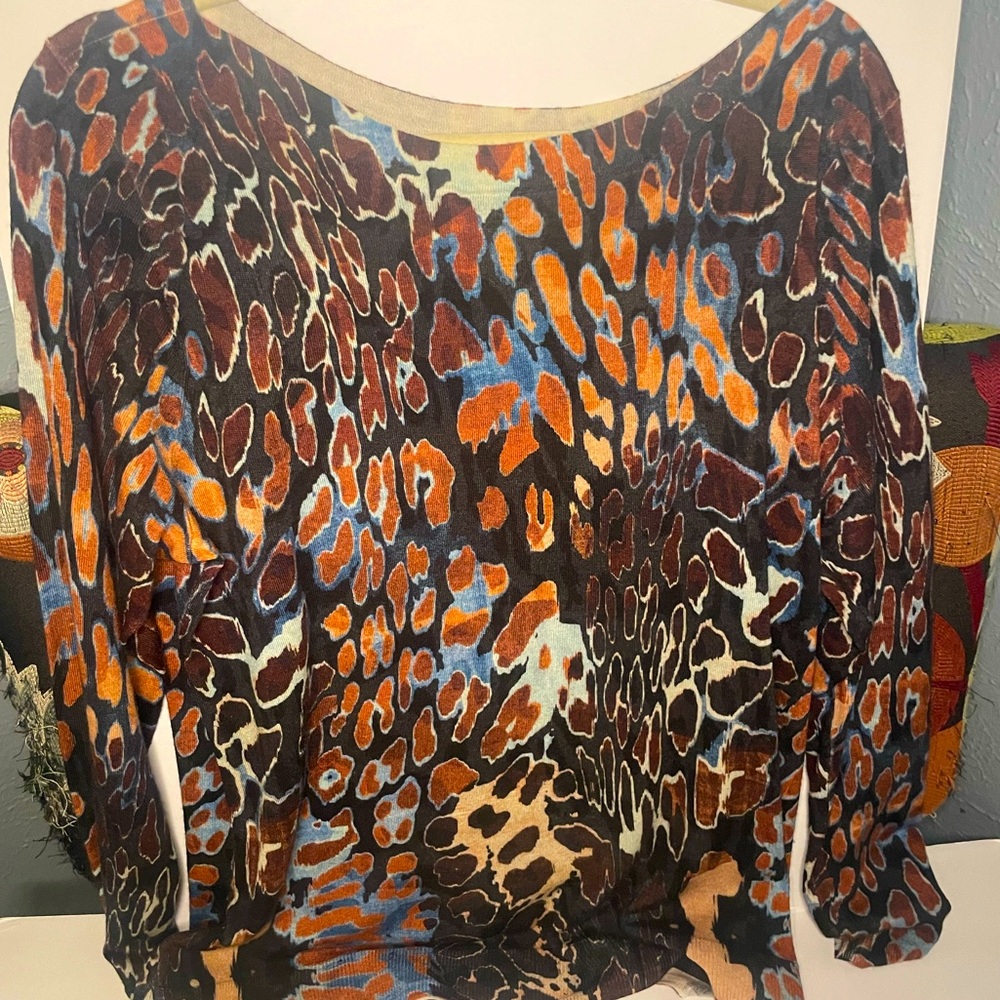 Women’s Talbots XL Merino Wool Sweater Animal Print